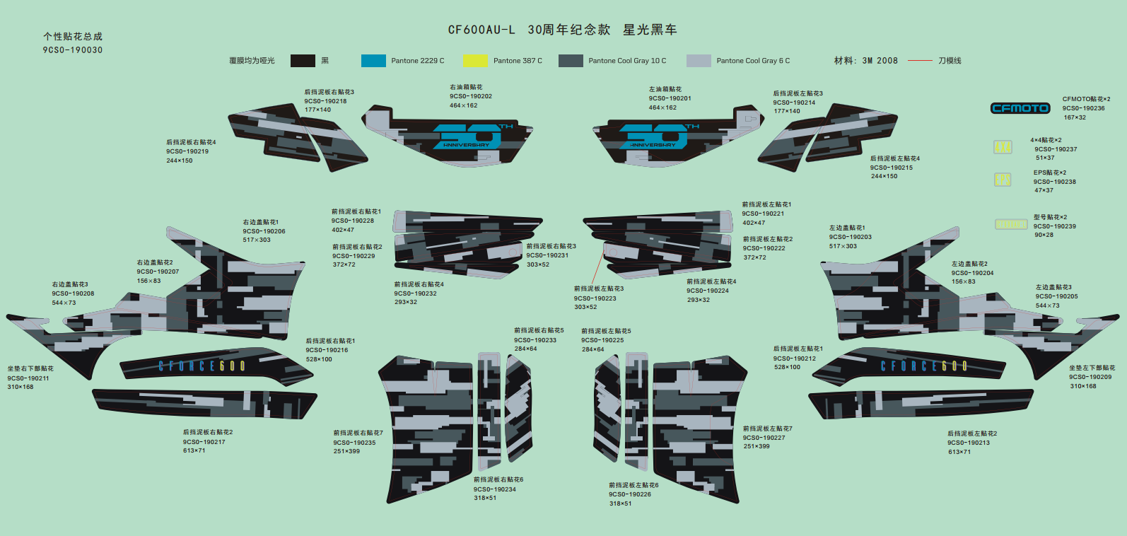 DECAL KITS(30th ANNIVERSARY, FOR NEBULA BLACK VEHICLE)