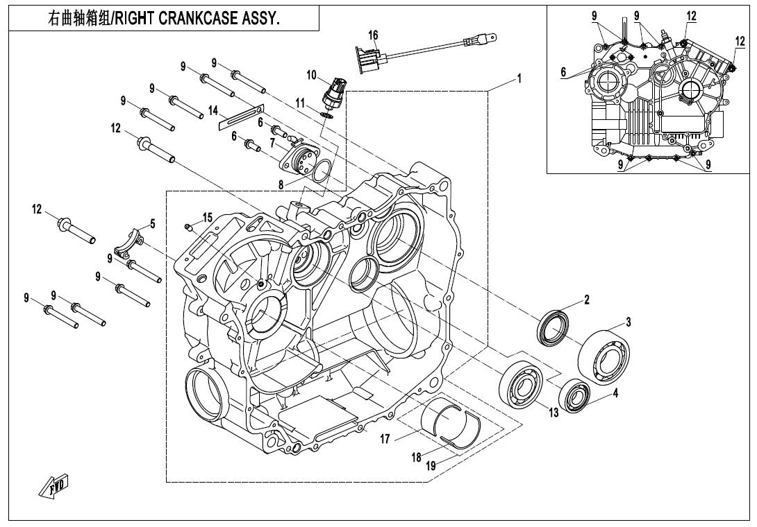 RIGHT CRANKCASE ASSY