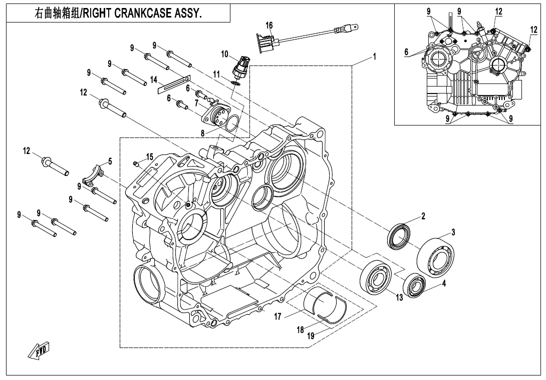 RIGHT CRANKCASE ASSY