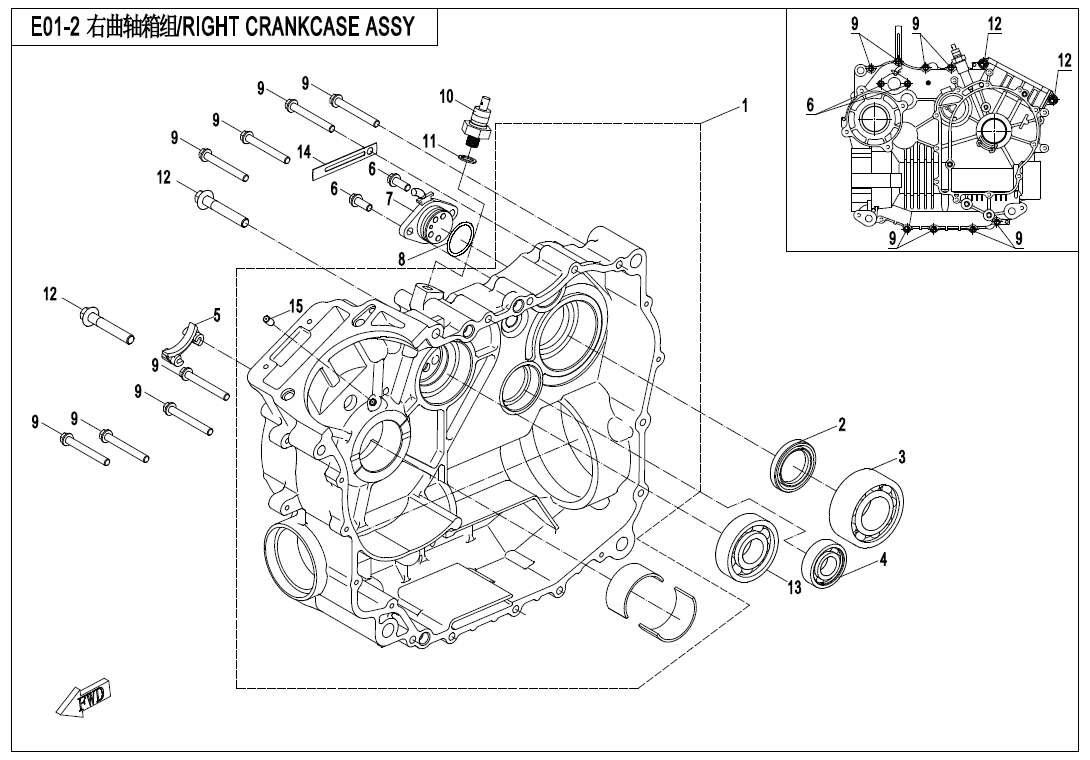 RIGHT CRANKCASE ASSY