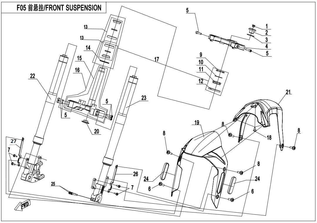 FRONT SUSPENSION(TURQUOISE BLUE@^LAVA ORANGE)