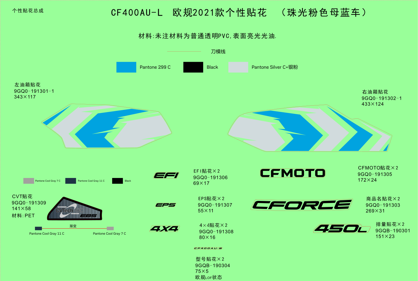 DECAL KITS(INJECTED PEARL BLUE)