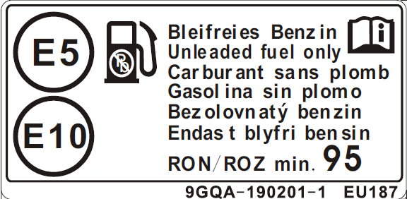 WARNING LABEL, FUEL FILLING PORT