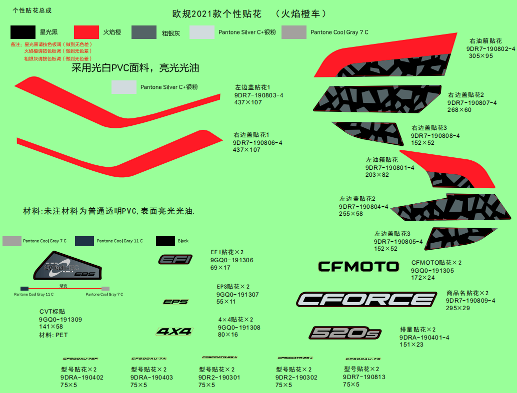 DECAL KITS,(INTERNATIONAL@^2021,LAVA ORANGE)
