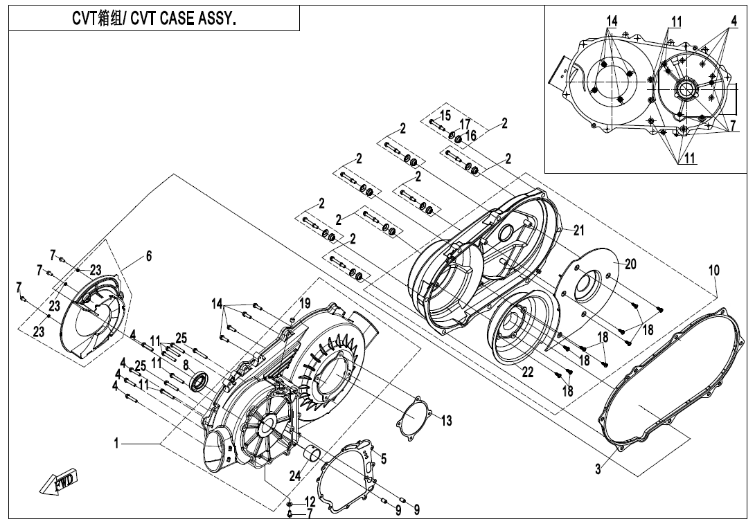 CVT CASE ASSY. (FOR CF600AU-3L@^3S ONLY)