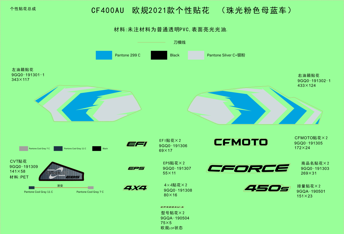 DECAL KITS(INJECTED PEARL BLUE)