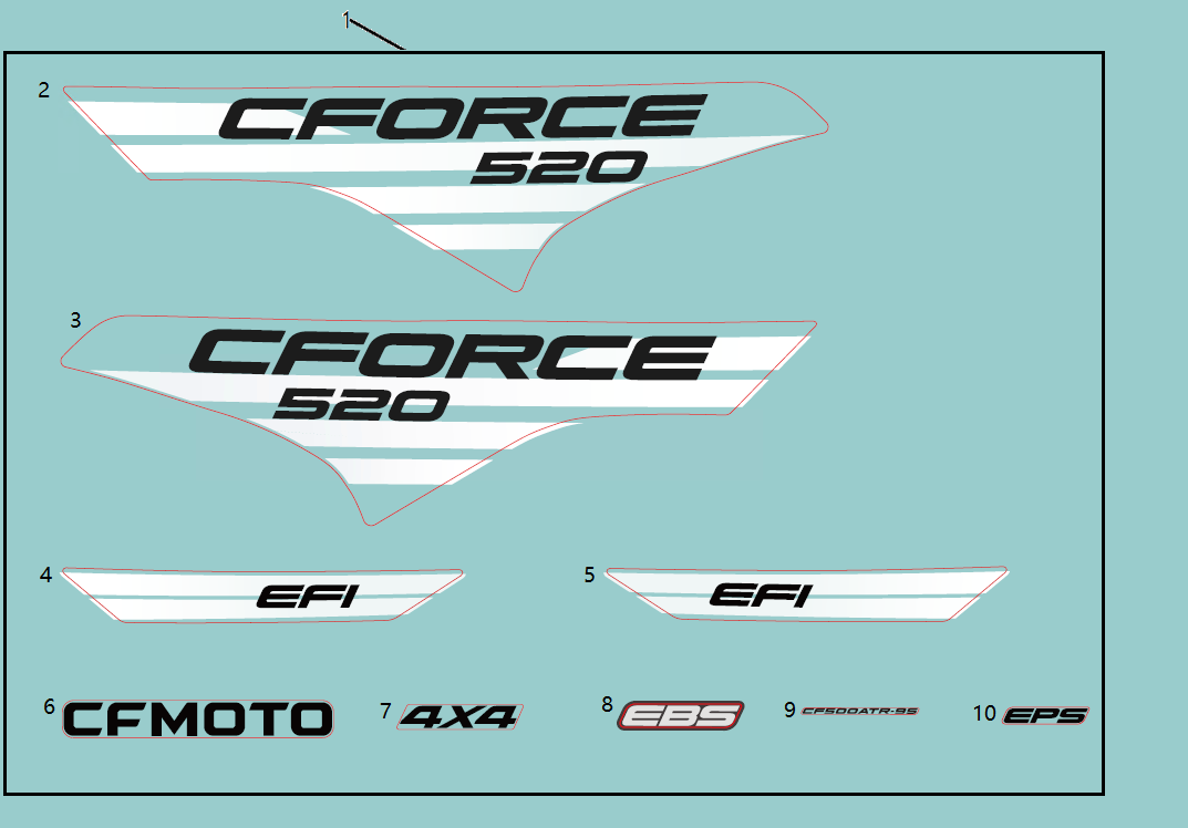 DECAL KITS(EU167, FORCE RED, LAVA ORANGE)