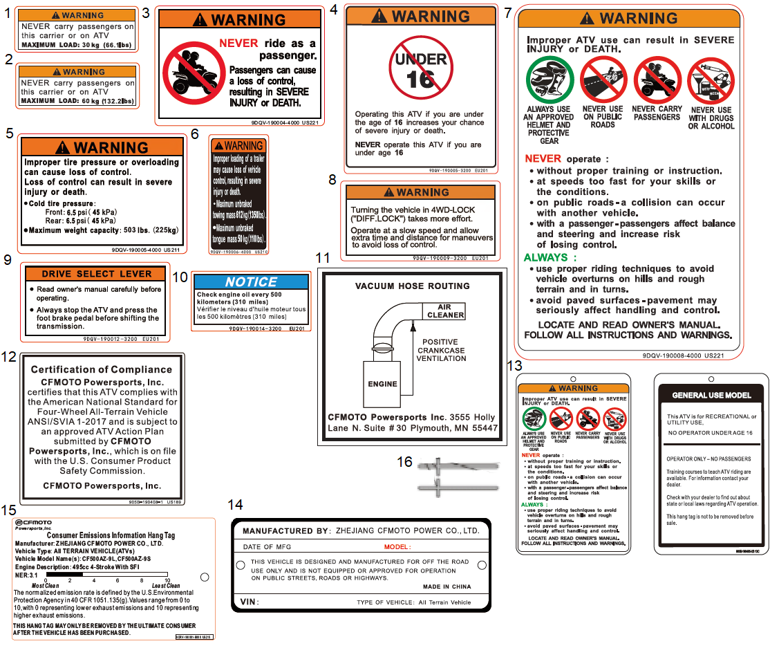 WARNING DECAL(NA)