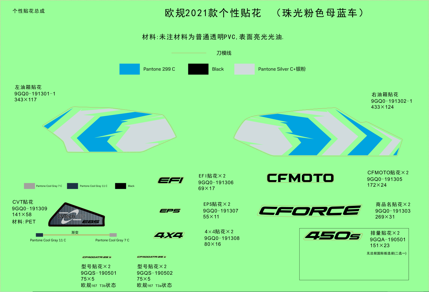 DECAL KITS(INJECTED PEARL BLUE)