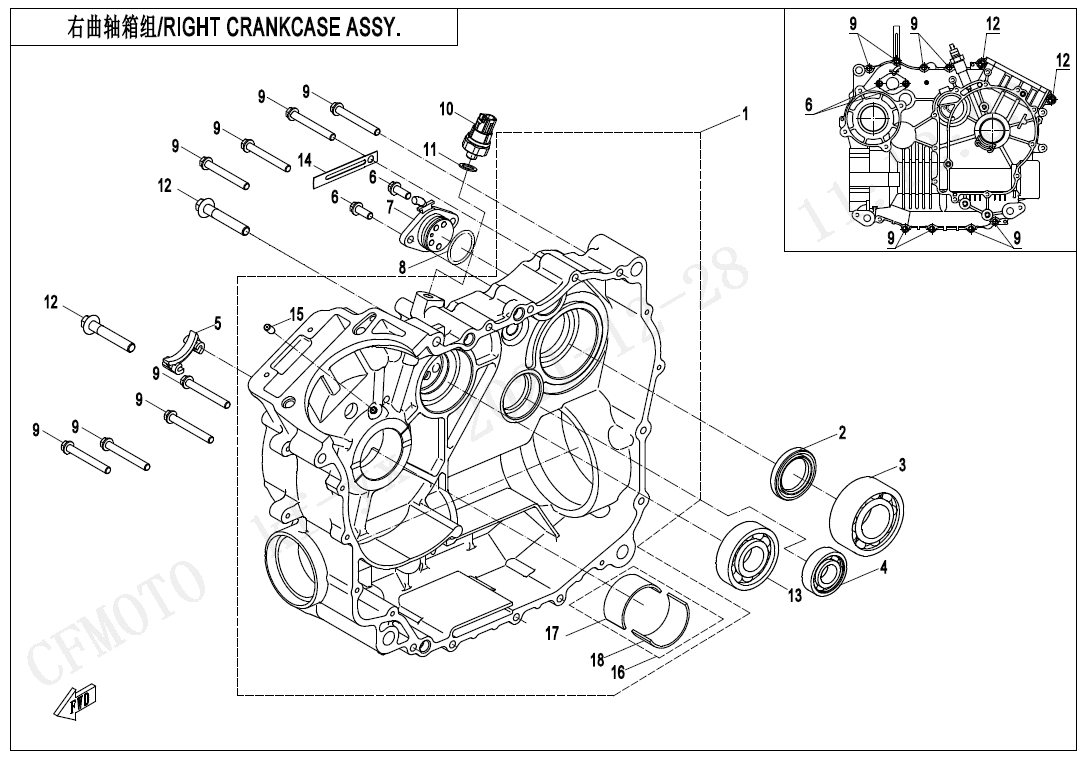 RIGHT CRANKCASE ASSY