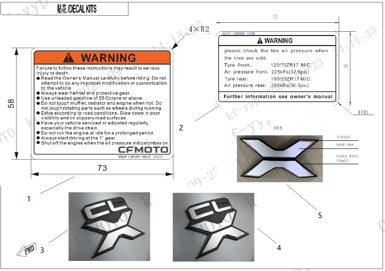 WARNING DECAL KITS
