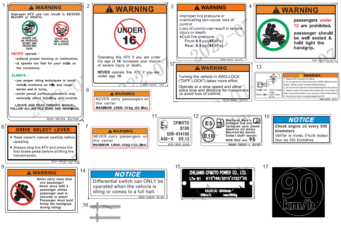 WARNING DECAL(EU168)