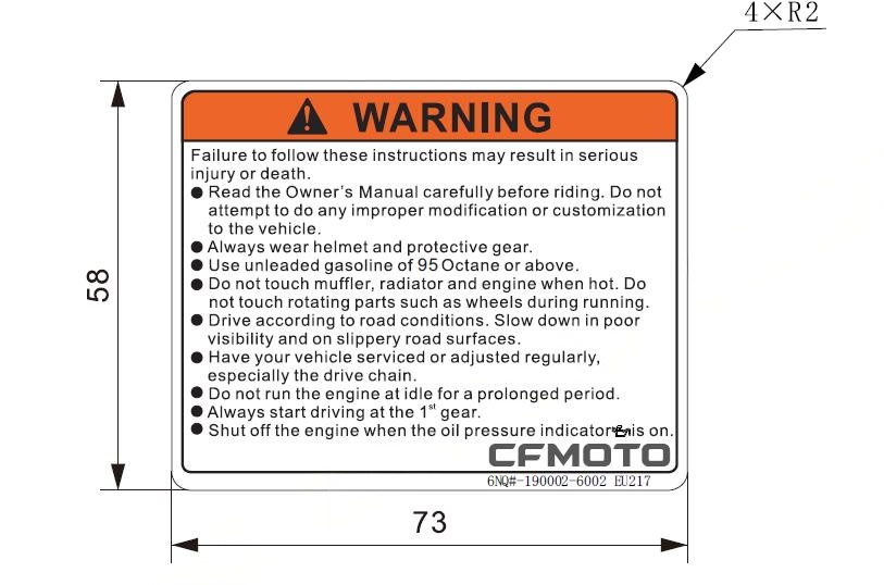 WARNING DECAL