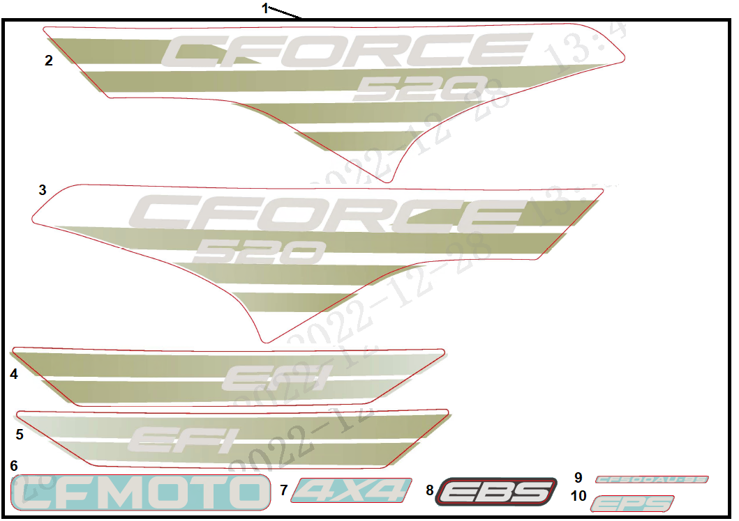 DECAL KITS(EU168, HUNTER GREEN)