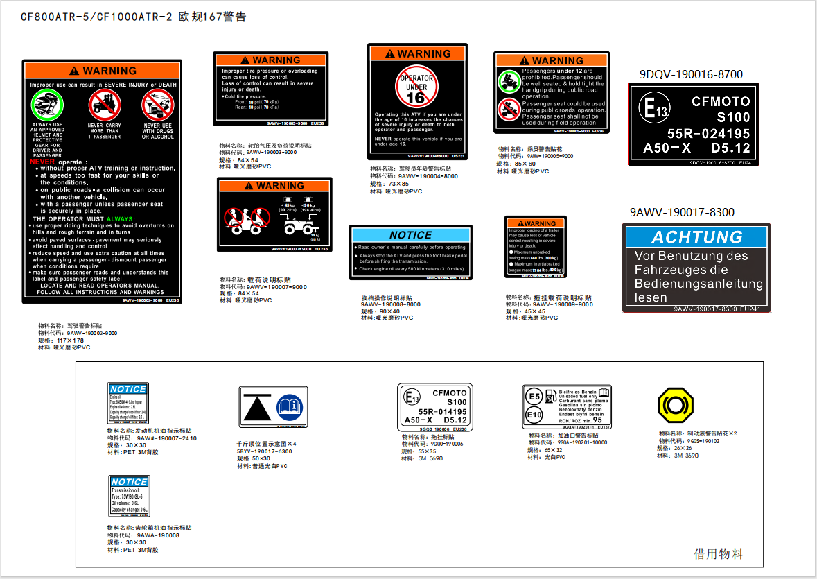 DECAL WARNING(167)