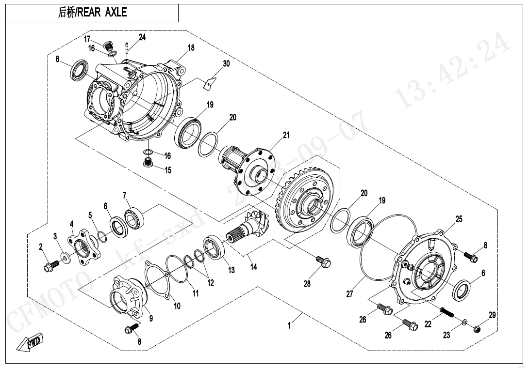 REAR AXLE(NO DIFFERENTIAL)