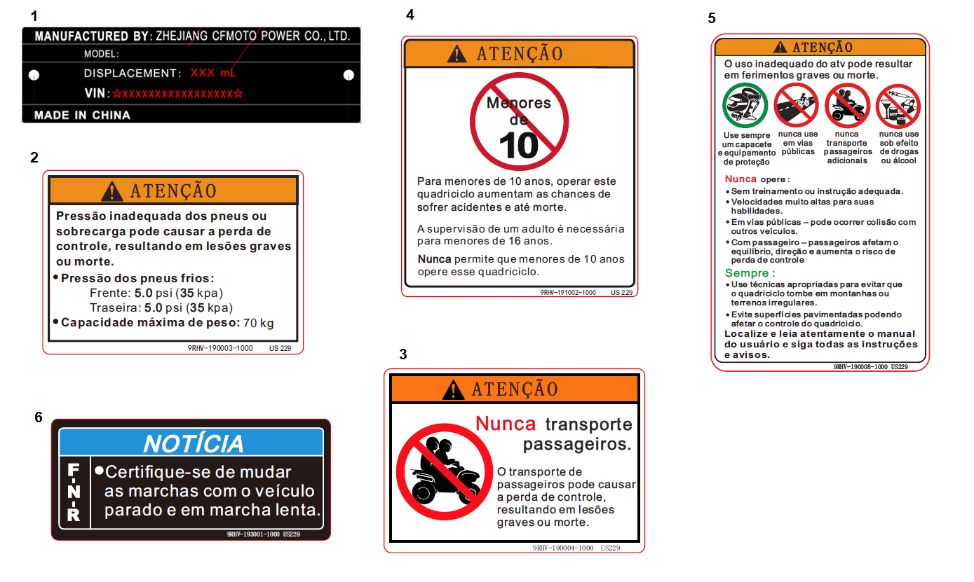 WARNING DECAL(BRAZIL)