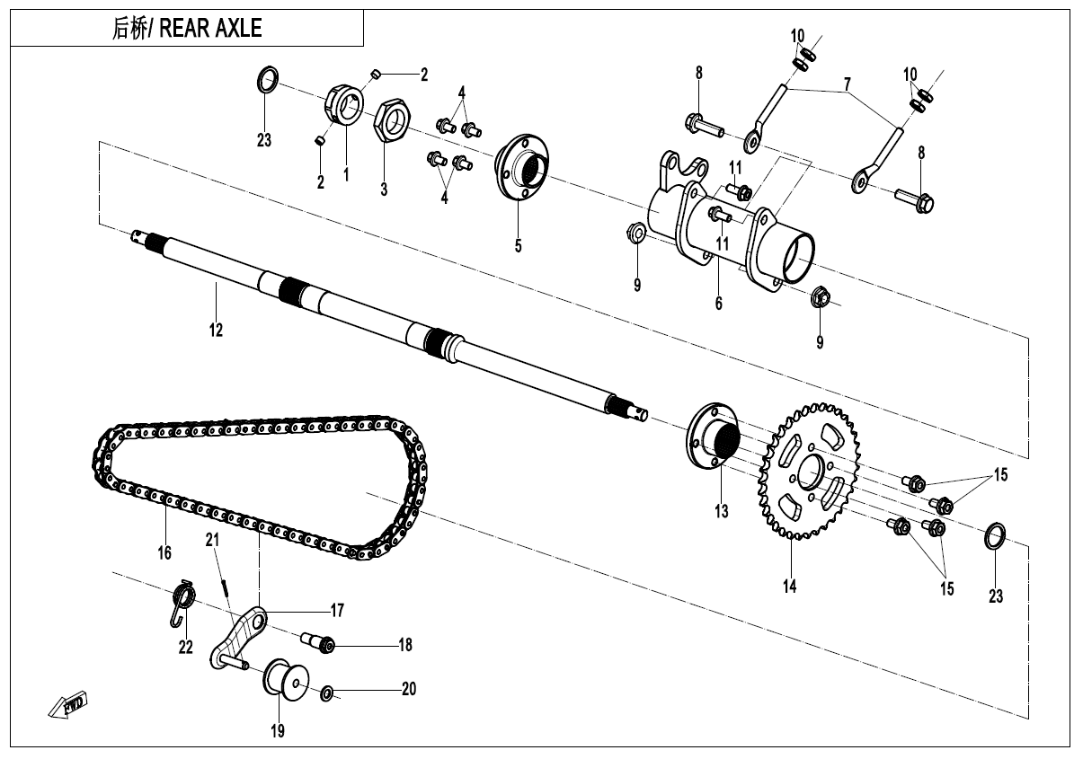 REAR AXLE(BOLT REGULATING)