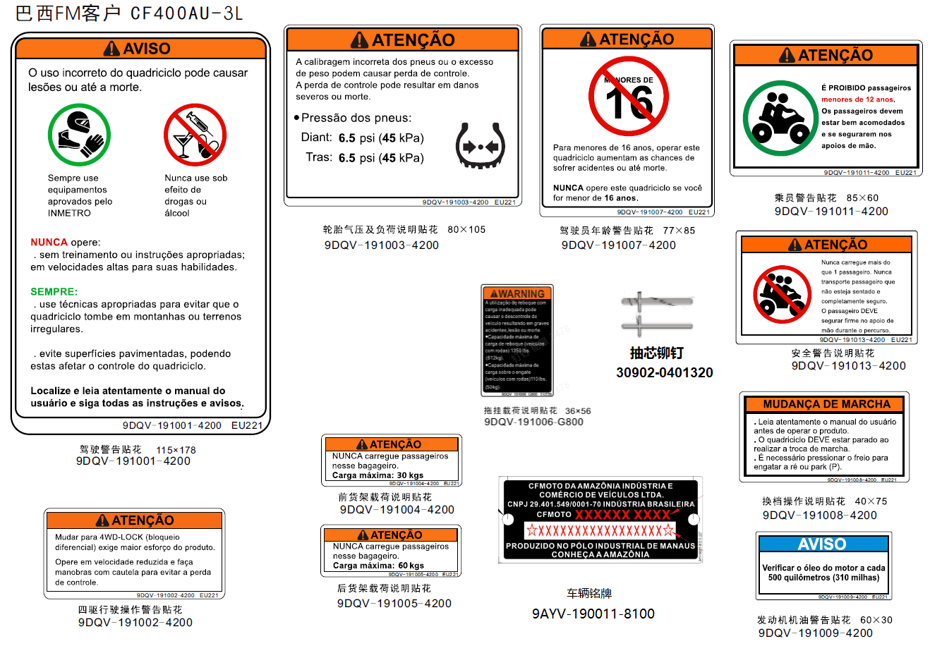 WARNING DECAL(BRAZIL)