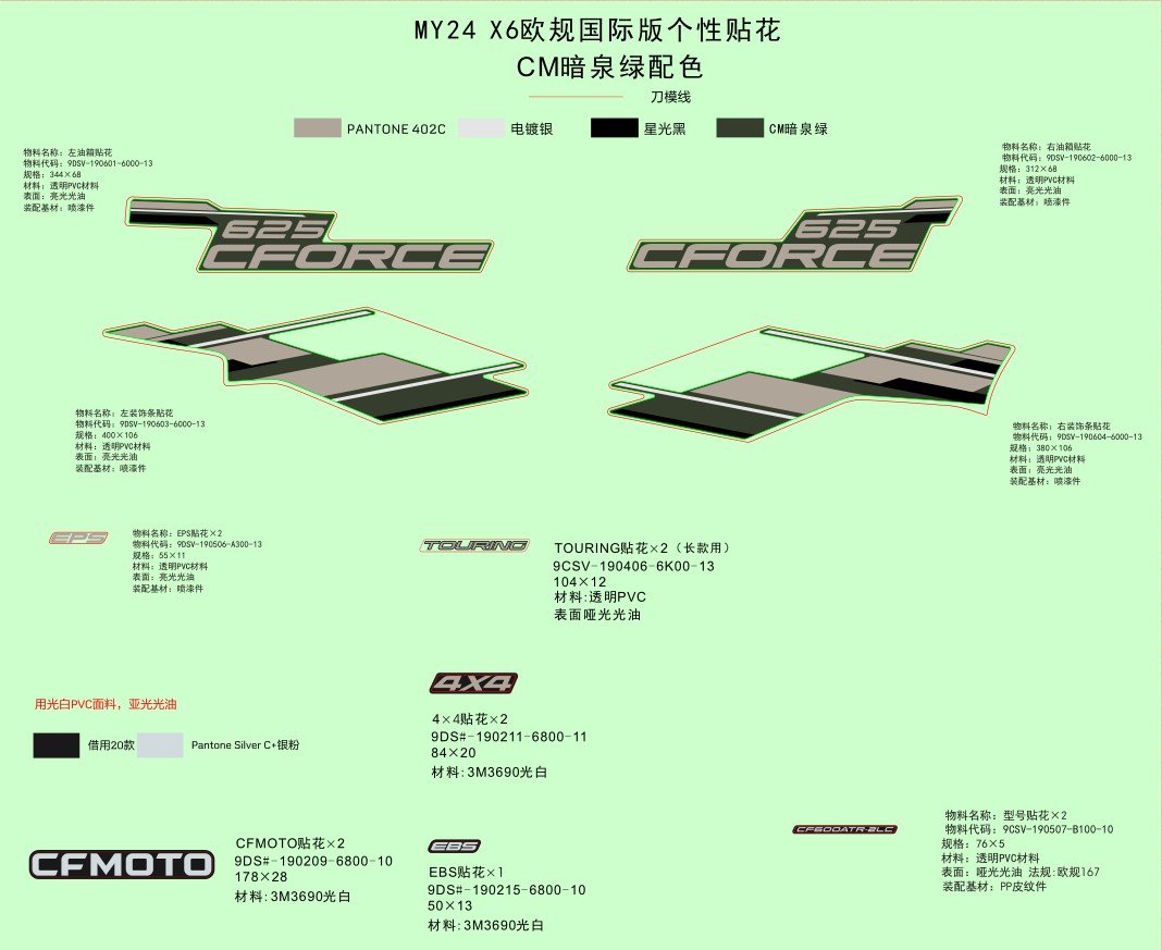 DECAL KITS(HUNTER GREEN)
