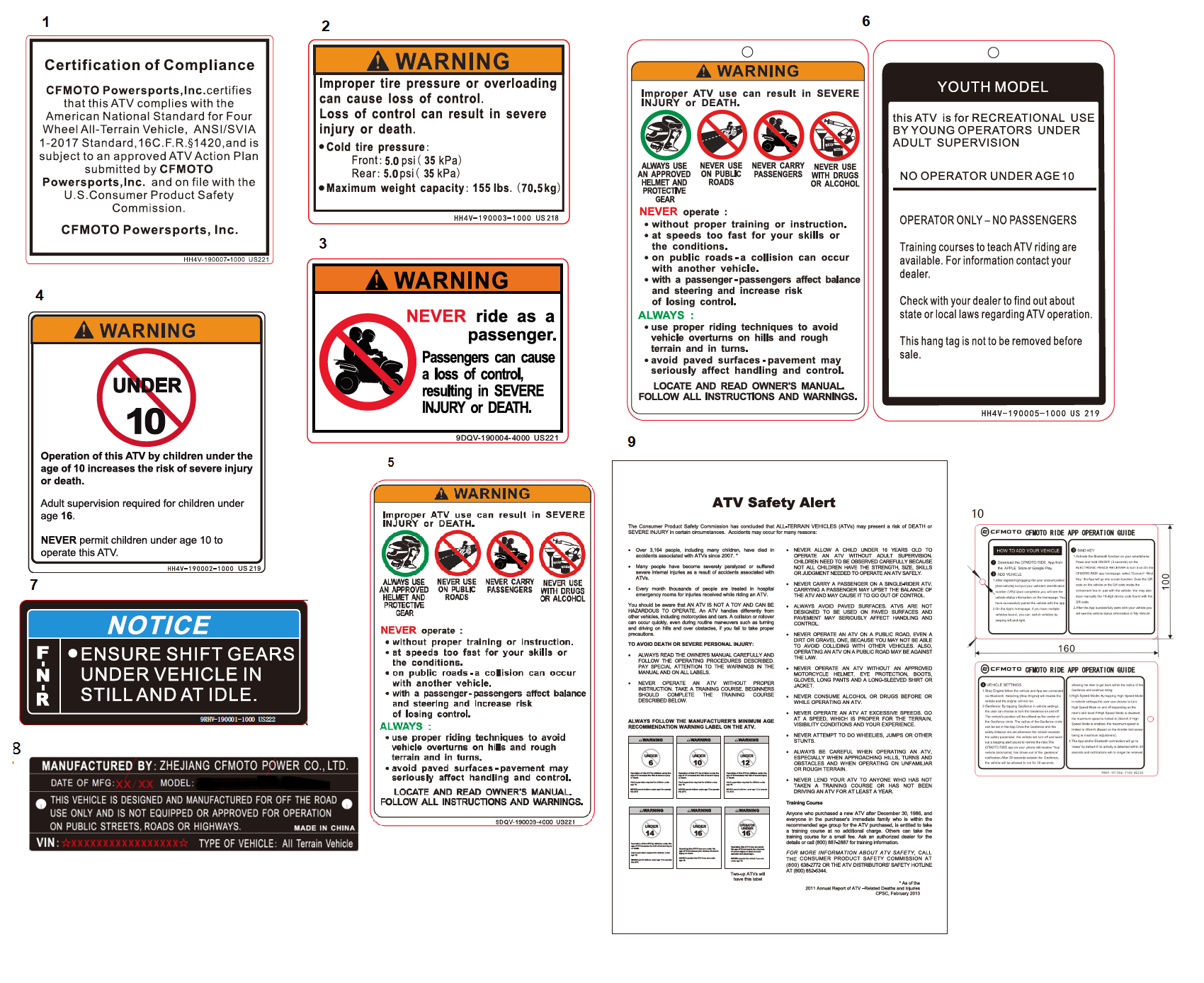 WARNING DECAL(US)
