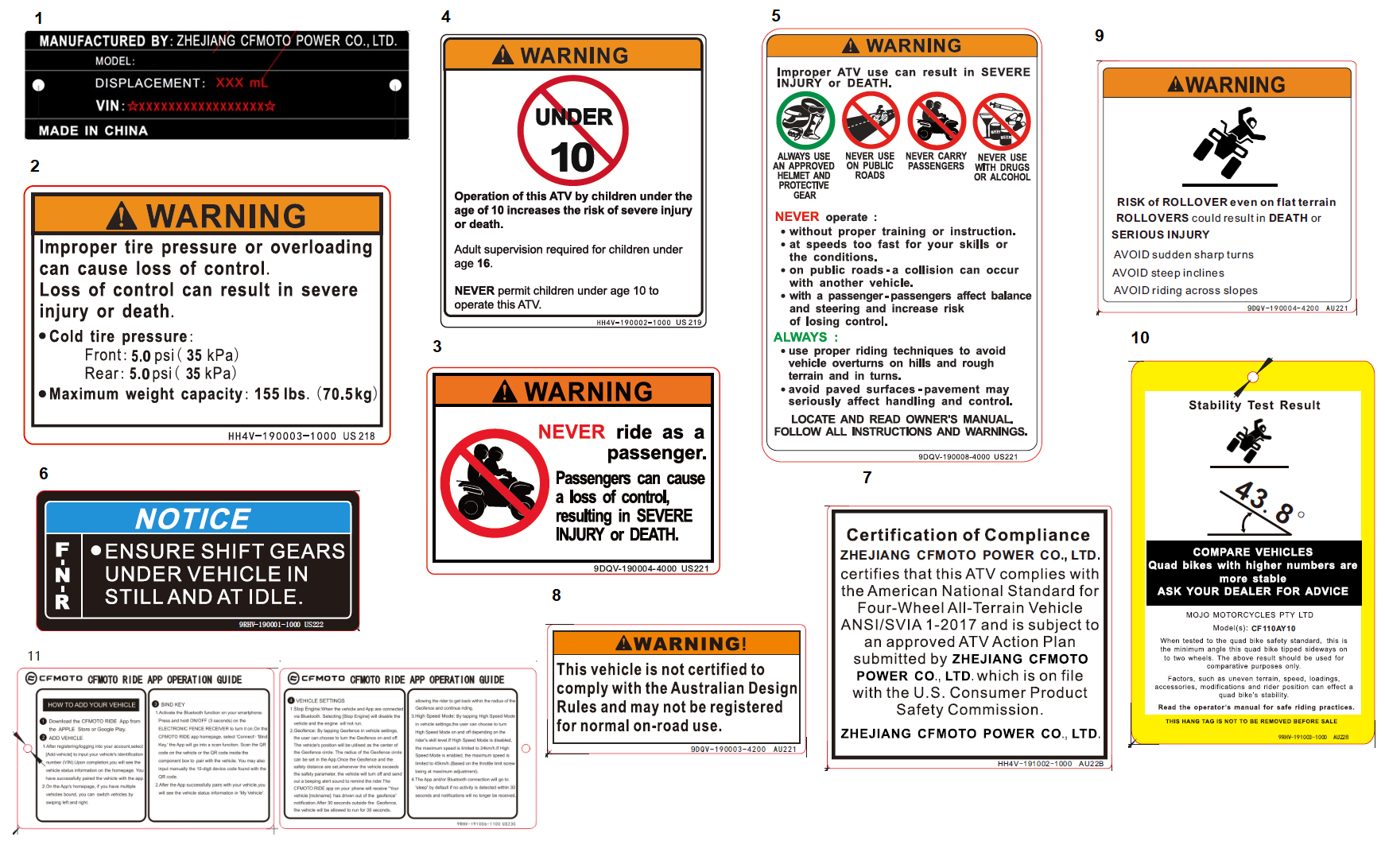 WARNING DECAL(AU)