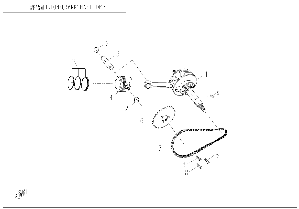 PISTON@^ CRANKSHAFT COMP