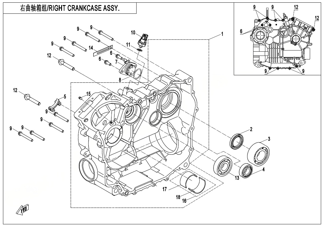 RIGHT CRANKCASE ASSY