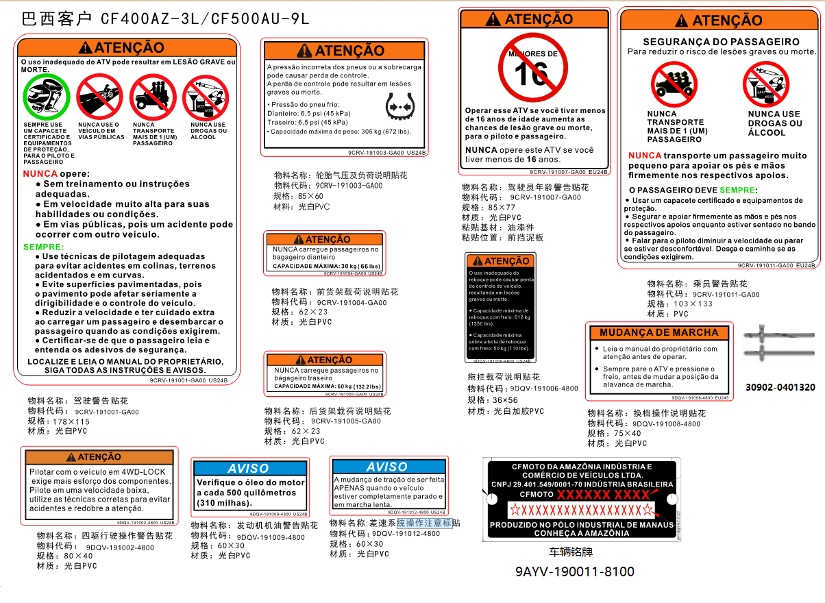 WARNING DECAL(Brazil)