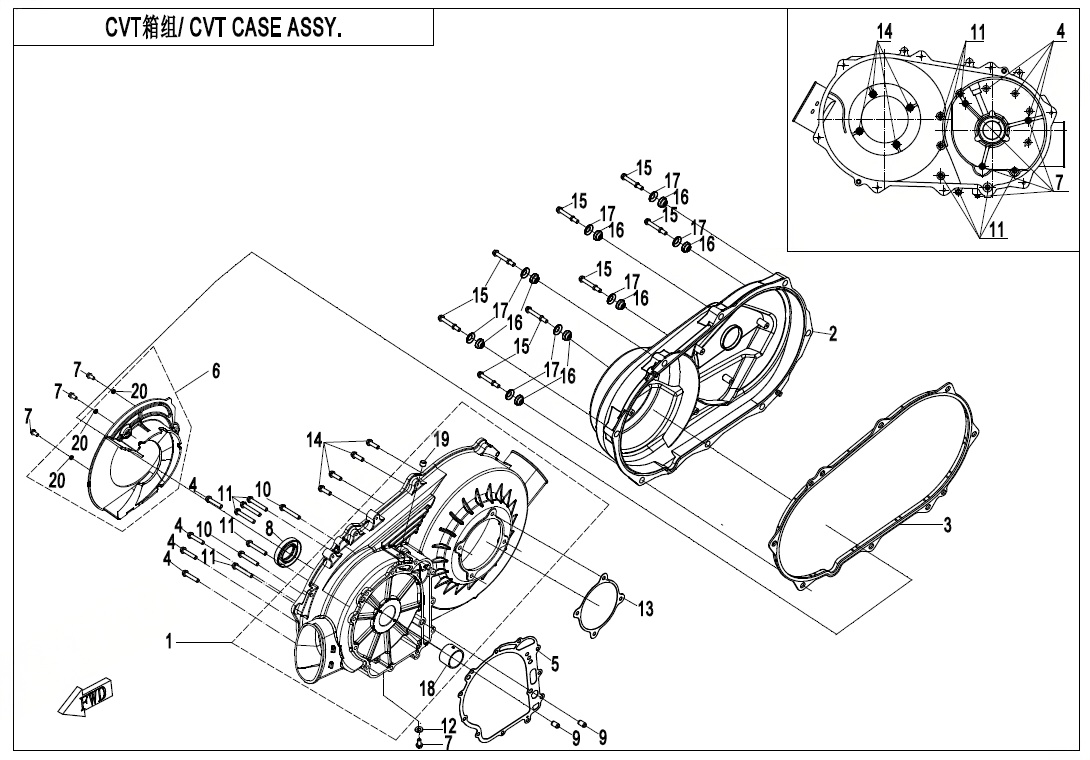 CVT CASE ASSY.
