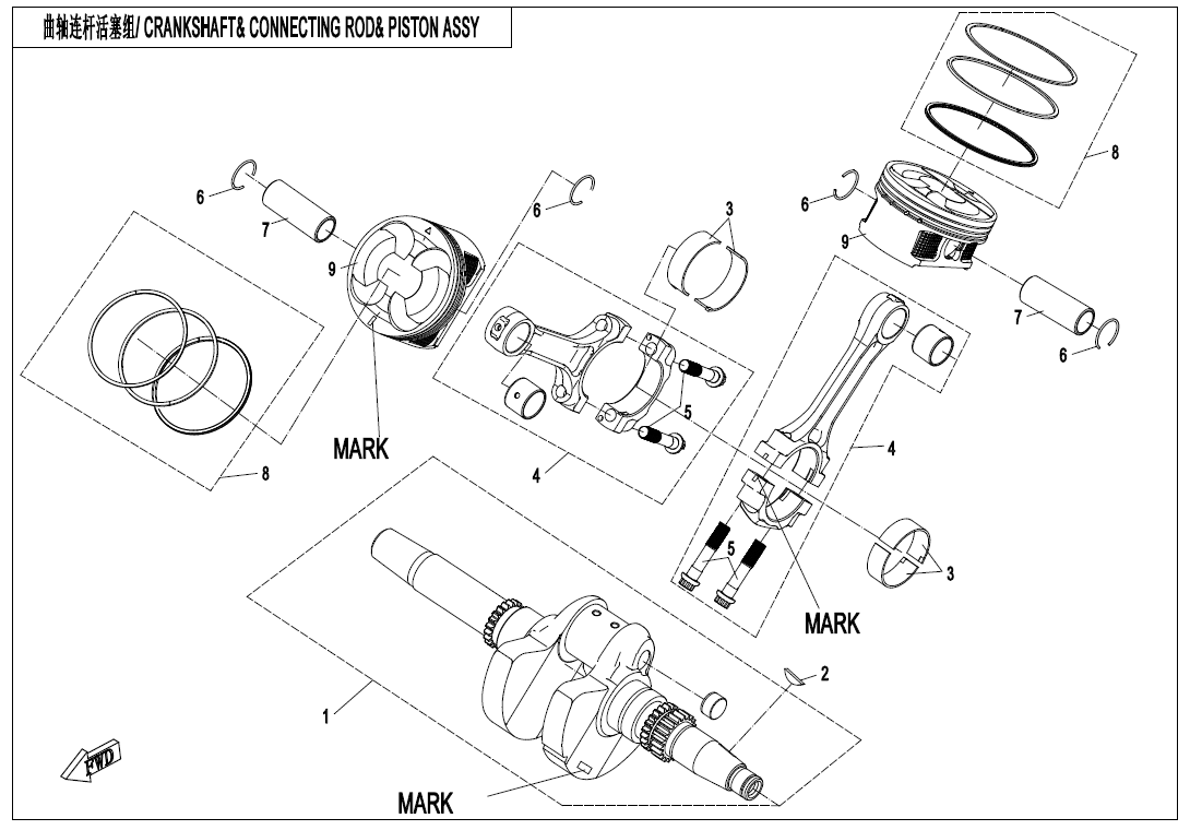 CRANKSHAFT @^ CONNECTING ROD @^ PISTON ASSY.(EXPANSION BREAK ROD)