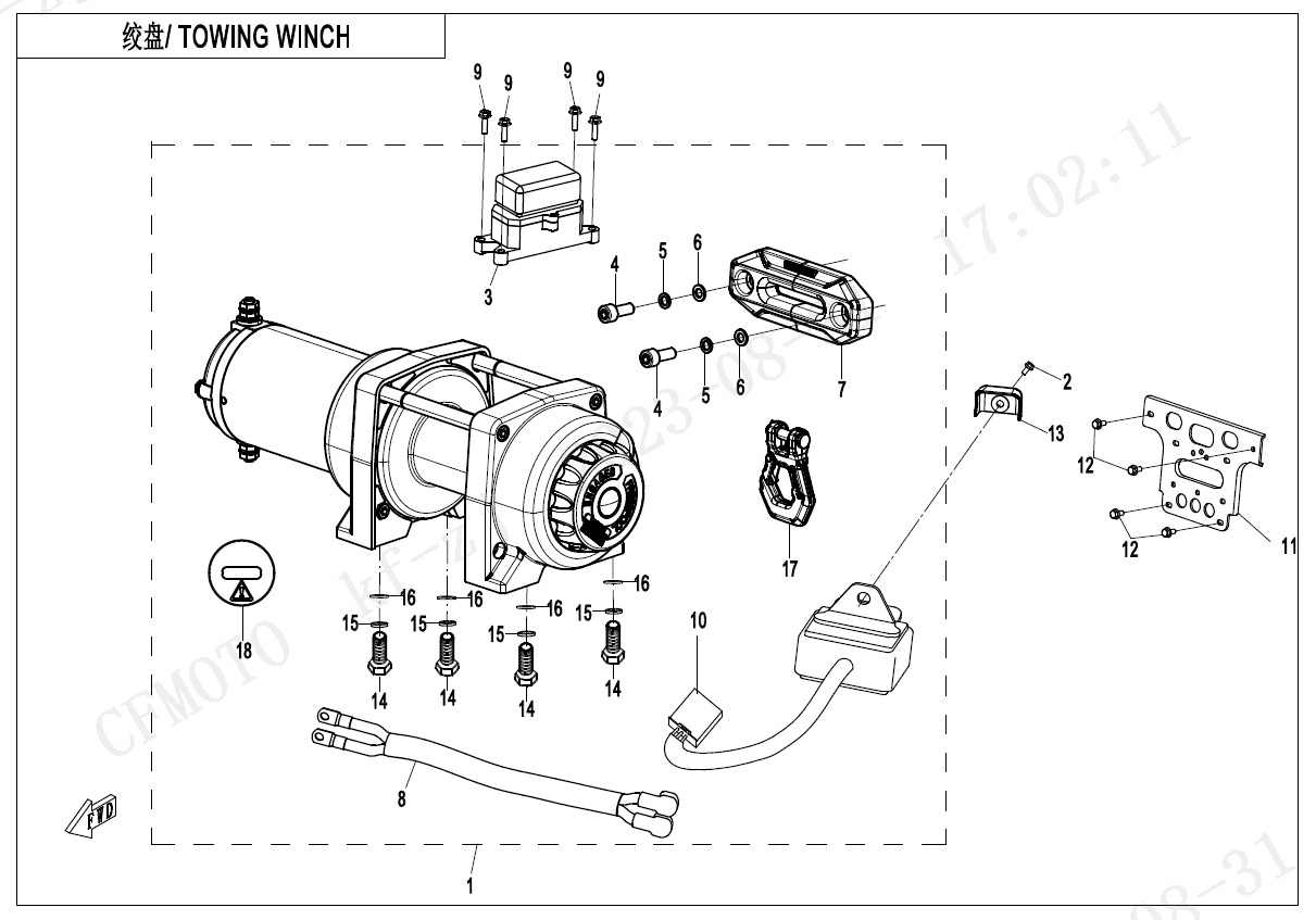 TOWING WINCH(NYLON ROPE, ALUMINUM HOLDER)