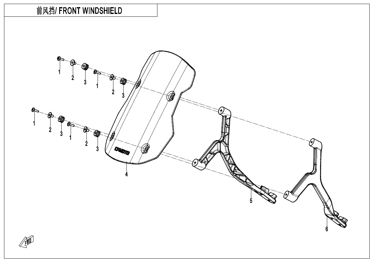 FRONT WINDSHIELD(OVERLAND)
