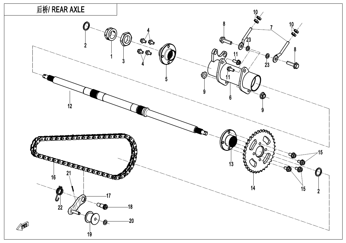 REAR AXLE(BOLT REGULATING)