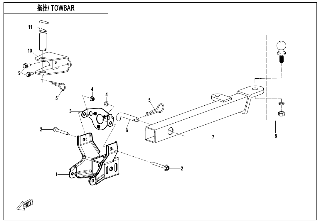 TOWBAR(PIN SHAFT CONNECTION )