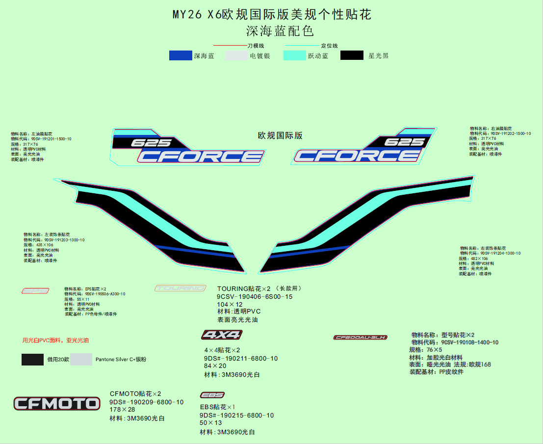 DECAL KITS(TWILIGHT BLUE)