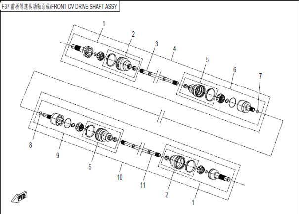 FRONT CV DRIVE SHAFT ASSY