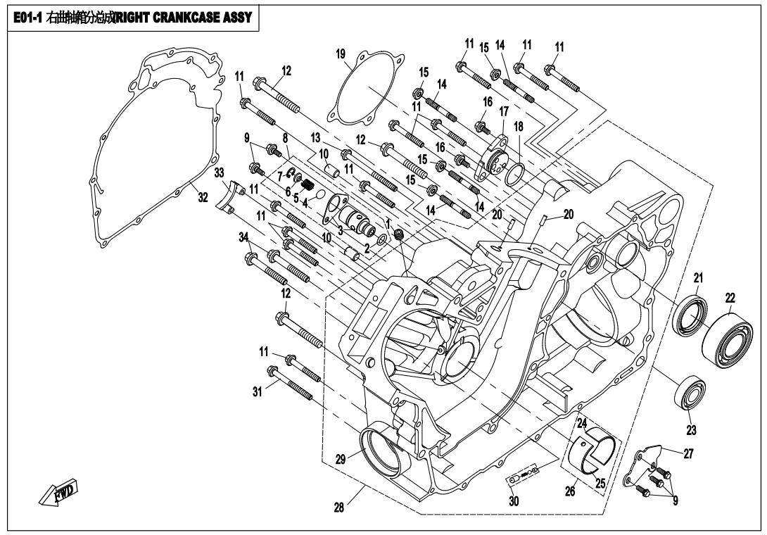 RIGHT CRANKCASE ASSY