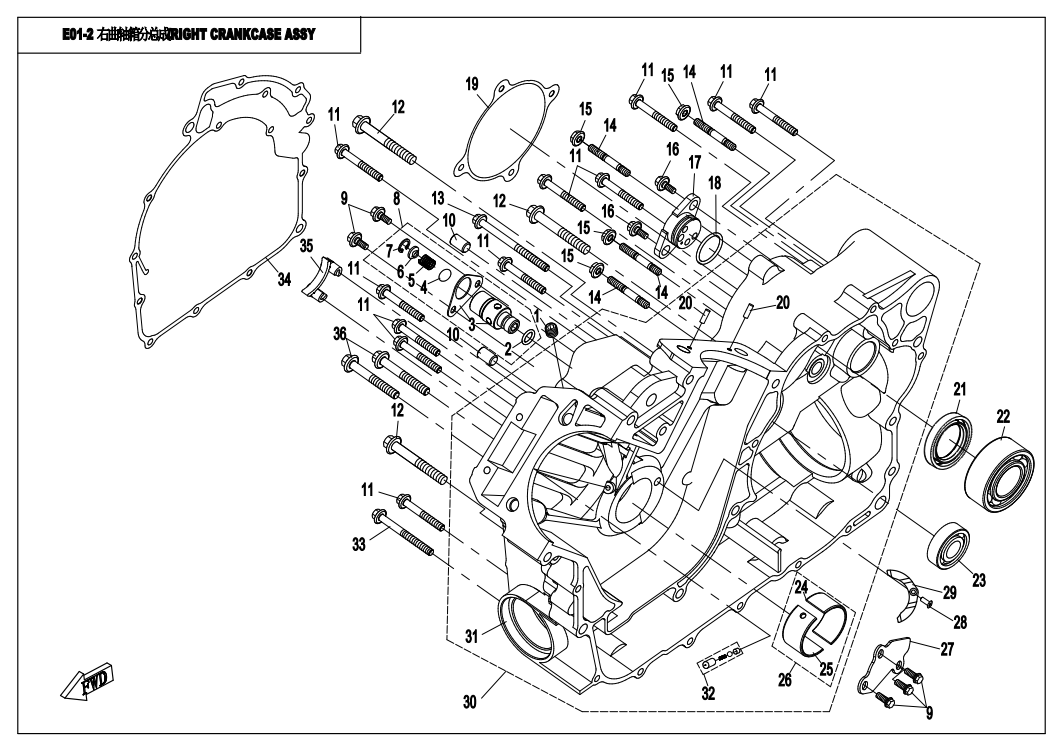 RIGHT CRANKCASE ASSY