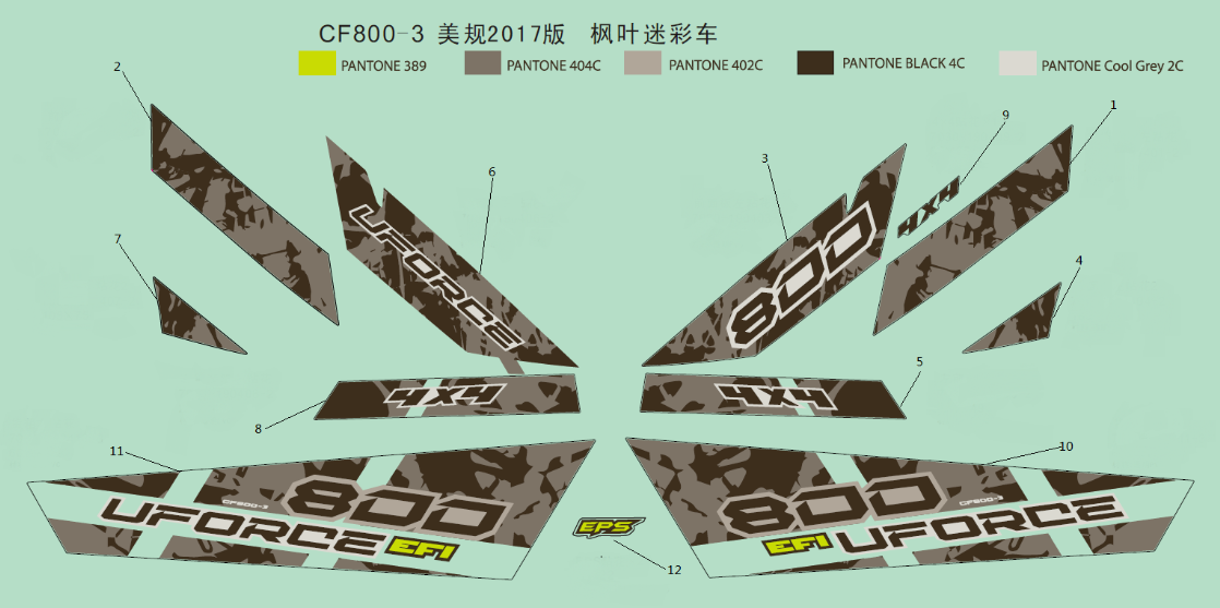 2017 USA MAPLE CAMO DECALS