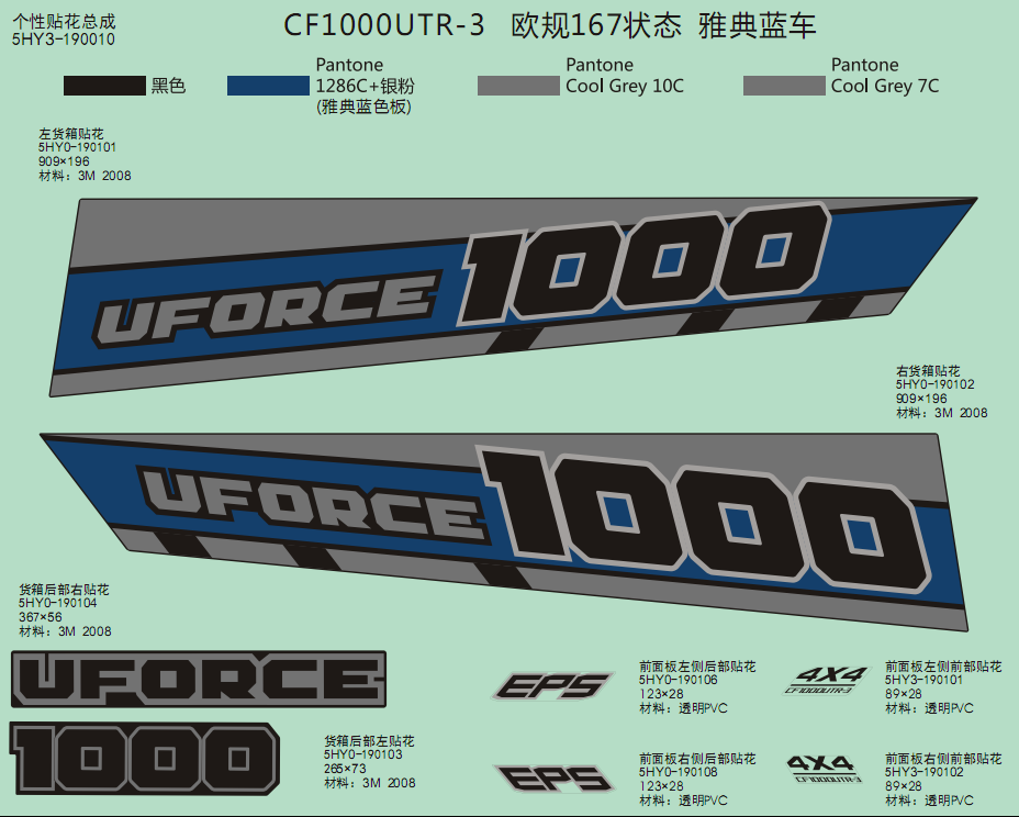 DECAL KITS(ATHENS BLUE)