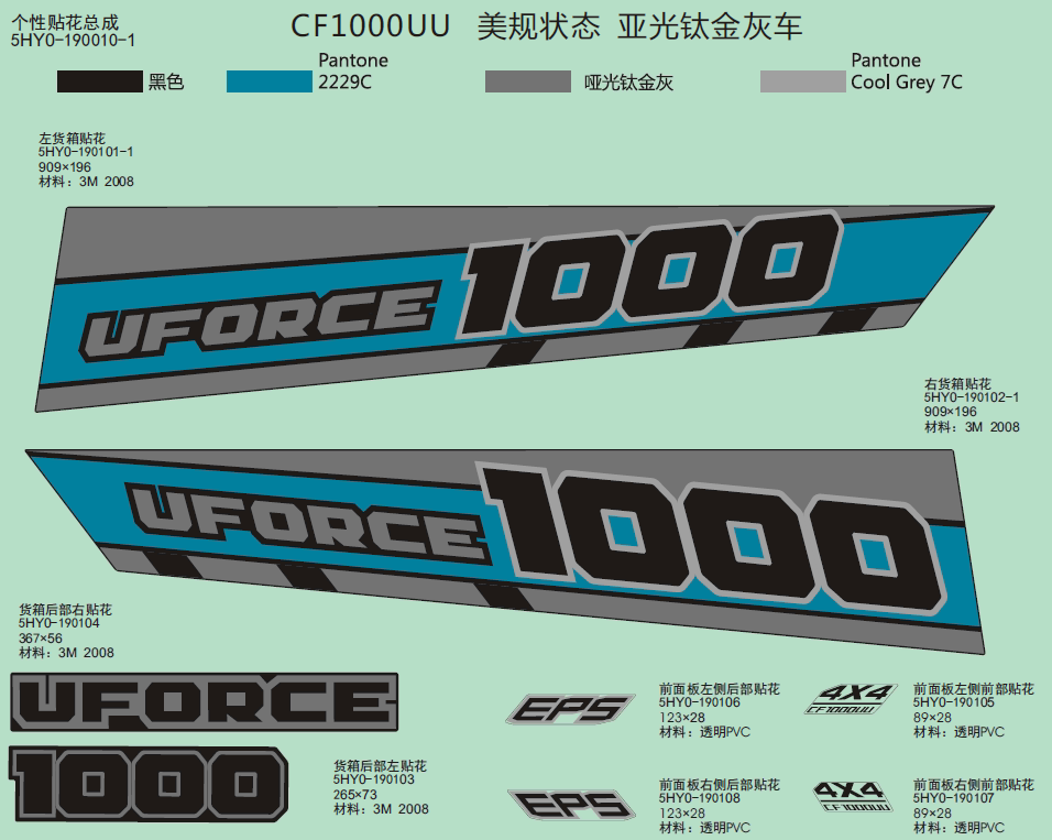 DECAL KITS(MATTE TITANIUM GREY)