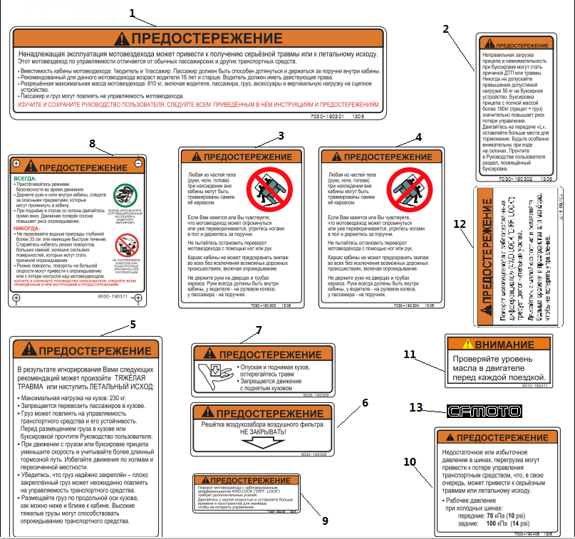 RUSSIAN WARNING DECALS