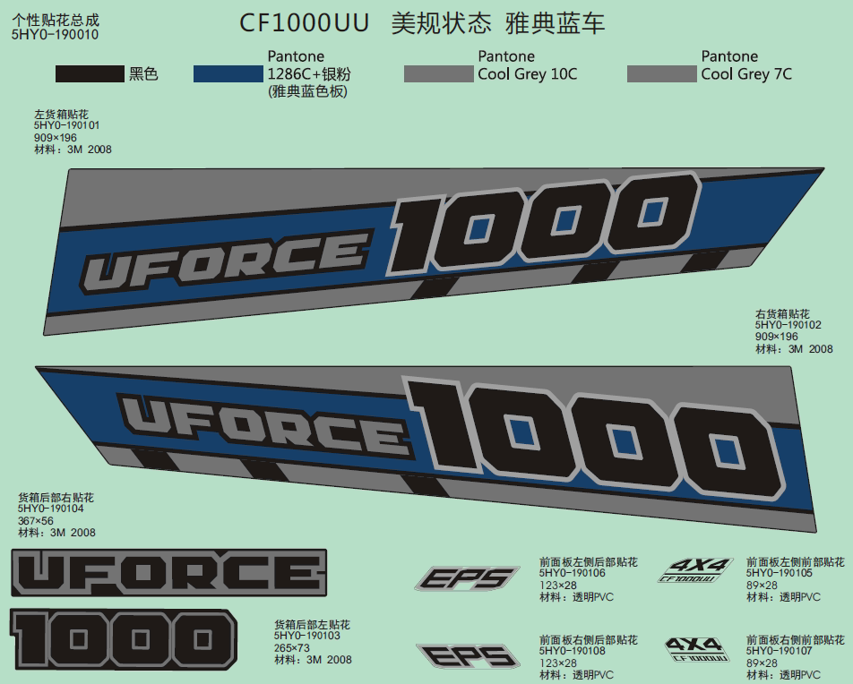 DECAL KITS(ATHENS BLUE)