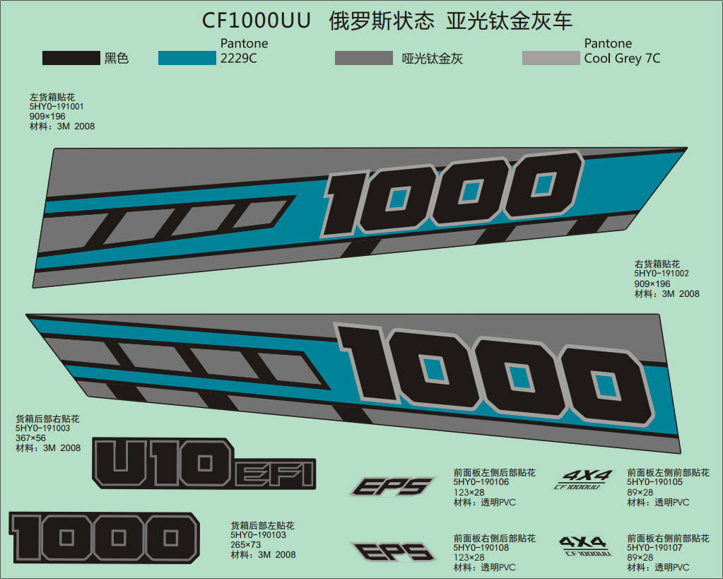 DECAL KITS(RUSSIA, MATTE TITANIUM GREY )