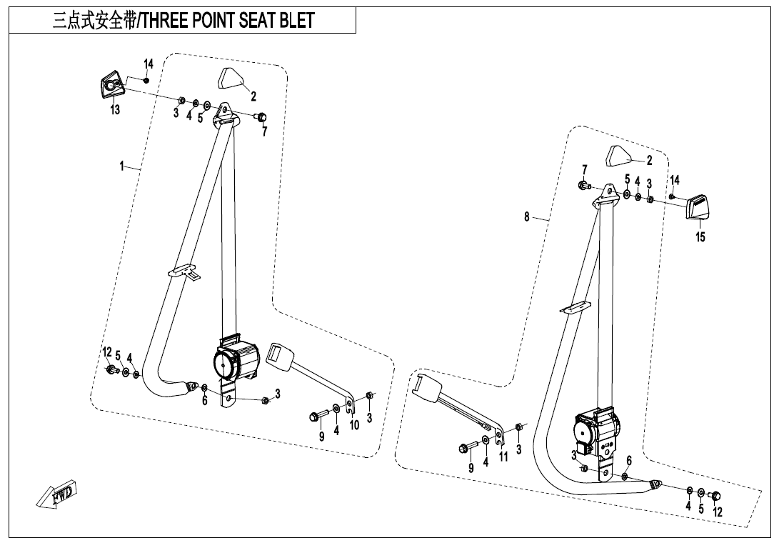 THREE POINT SEAT BELT
