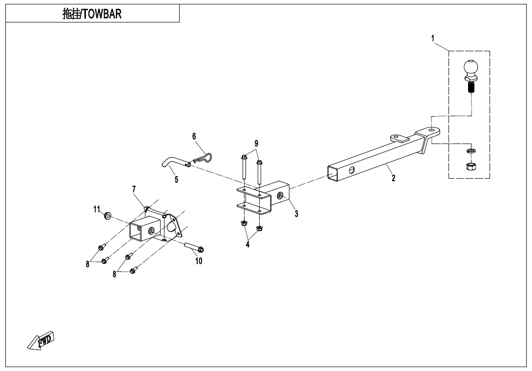 TOWBAR(NON TAILER REINFORCEMENT EQUIPMENT)