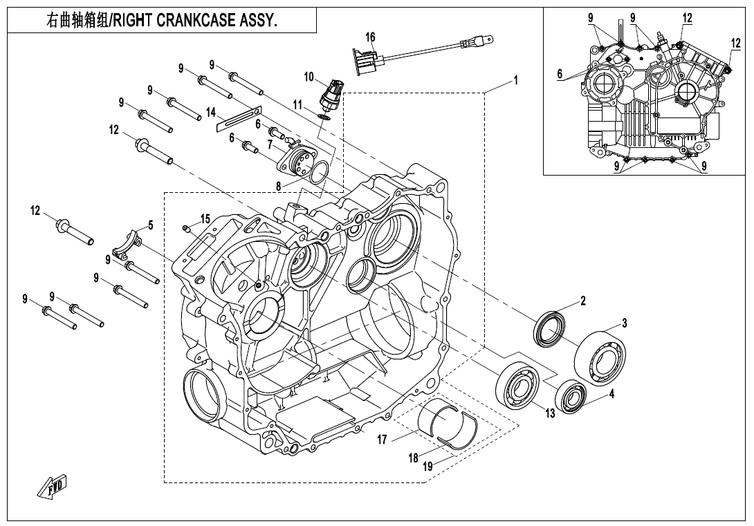 RIGHT CRANKCASE ASSY