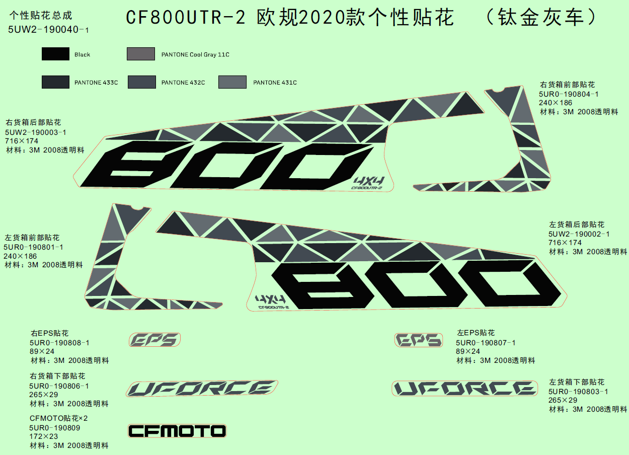 DECAL KITS(EURO@^2020 TITANIUM GRAY)
