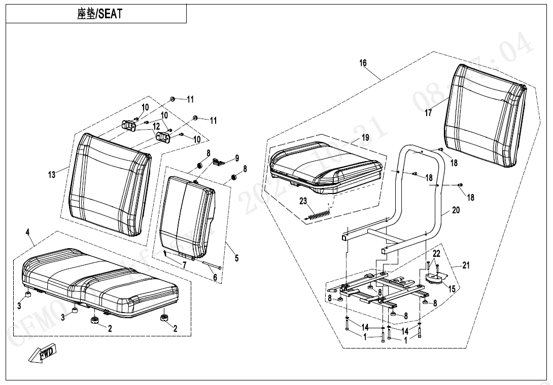 FRONT SEAT(NON HEATING EQUIPMENT)